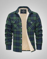Marcel | Herren Sherpagefütterte Hemdjacke - Grün