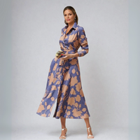 Floriza – Klassisches Hemdkleid - Lila