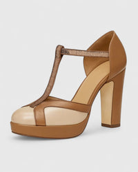 Ewa | Damen Bequeme Absatzschuhe – Zuverlässige Komfort Pumps - Hellbraun