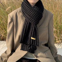 Matteo Herren Strickschal mit geometrischem Muster - Schwarz