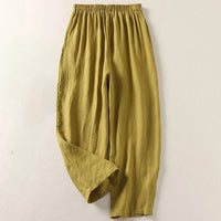 Amalia | Leichte Sommerhose aus Baumwolle & Leinen - Olive