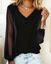 Eloisa | Elegante Drapierte Bluse - Schwarz