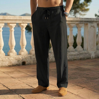 Herrenhose mit Kordelzug und Taschen - Schwarz