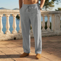 Herrenhose mit Kordelzug und Taschen - Grau