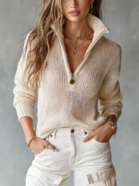 Sophie | Damen Pullover mit langen Ärmeln - Beige