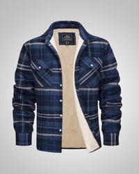 Marcel | Herren Sherpagefütterte Hemdjacke - Blau