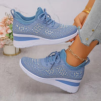 Elena | Funkelnde Damen-Sneakers modern & cozy - Blau