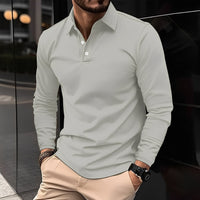 Deacon - Bequemes Langarm-Poloshirt für Herren - Grau