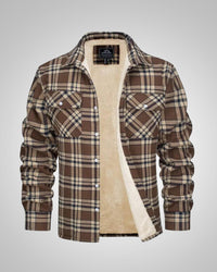 Marcel | Herren Sherpagefütterte Hemdjacke - Khaki