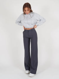 Britta | Damen Gerades Bein Chino Hose – Straight Leg Chino Damen Alltag 2026 - Grau