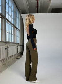 Britta | Damen Gerades Bein Chino Hose – Straight Leg Chino Damen Alltag 2026 - Grün