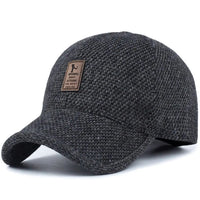 Klassische Wintermütze mit Ohrenschutz und Snapback-Design - Schwarz