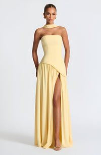 Tessa | Damen Maxikleid – Kraftvolles Zeitgemäßes Maxi Kleid - Gelb