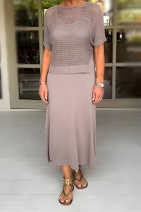 NORMA - Sommerkleid mit Strickoberteil - Aprikose