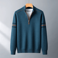 Lukas | Herren Pullover modern mit Halbreißverschluss - Blau