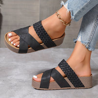 Chona™ – Toledo-Sandalen mit bequemer Plateausohle - Schwarz
