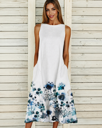 Denique - Vintage-inspiriertes Midikleid - Blau