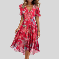 Naomie – Elegantes Sommerkleid - Rot