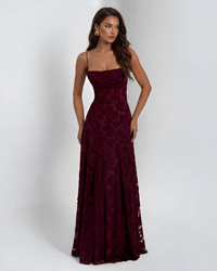 Sofia | Damen Maxikleid – Südliches Elegantes Maxi Kleid - Burgundy