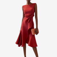 Bianca | Elegantes Midikleid mit modernem Schnitt - Rot