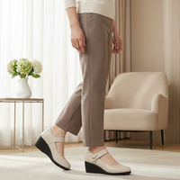 Lydia | Damen Wedge Mary Jane Schuhe - Beige