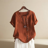 Jayla - Stilvolle Leichte Bluse - Braun