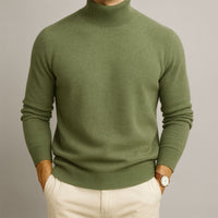 Markus | Pullover Herren hoher Kragen elegant & lässig - Grün