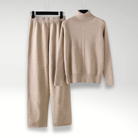Leah | Zwei-Teile Lounge-Set aus Kabelstrick - Taupe