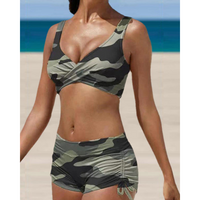 Verstellbarer Bikini in zwei Teilen mit trendigem Druck - Tarnung