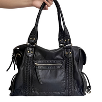 Hollie - Damenhandtasche mit Reißverschluss im entspannten Stil - Schwarz