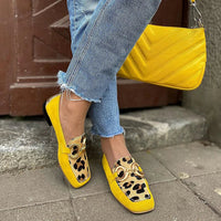 Ally | Gelber Loafer mit Tierprint-Detail - Größe