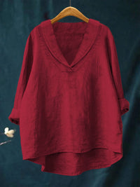 Annika | Oversized Leinen-Bluse - Rot