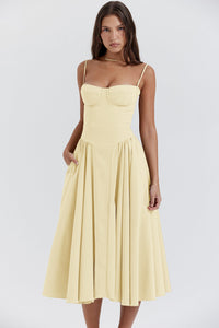 Kiki | Damen Retro Midikleid – Nostalgisches Retro Midi Kleid - Yellow