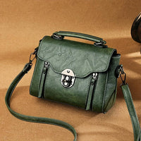 Zoe | Damen Zeitlose Eleganz Leder Schultertasche – Zeitlose Elegante Schultertasche - Green