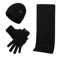 Tough Winter Set mit Mütze, Schal und Handschuhen - Schwarz