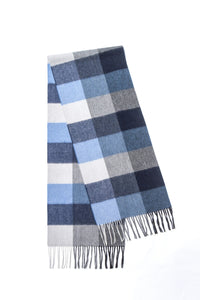 Luxus-Wollschal | warmer langer Schal - Blau