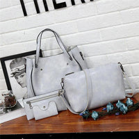 Riley | Damen Vintage Weich 4-Teiliges Leder Taschen Set – Vintage Soft Leder Set - Gray