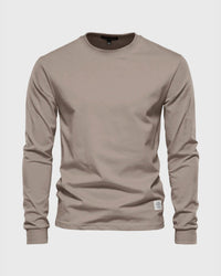 Eric | Herren Casual Slim Fit Langarm T-Shirt - Khaki
