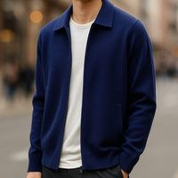 Quinton – Kaschmir Strickjacke Mit Reißverschluss - Blau