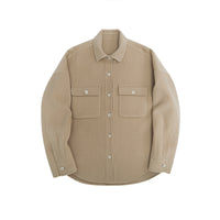 Herren Overshirt aus Wollmix mit überschnittener Schulter und aufgesetzten Brusttaschen Nord Taschen - Kamelbeige