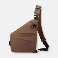 Liv | Sichere Schultertasche aus Nylon - Braun