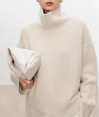 Lea | Stilvoller Pullover Damen mit Rollkragen - Weiss