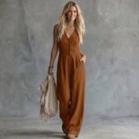Amberaa – Bequemer Und Lässiger Jumpsuit - Braun