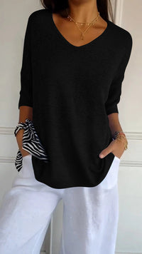 Tina | Weicher Oversized Pullover - Schwarz