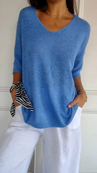 Tina | Weicher Oversized Pullover - Blau