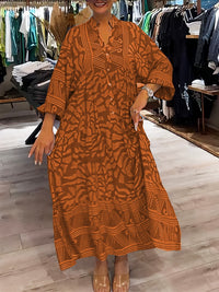 Carmilla - Lebhaftes Bedrucktes Kleid - Orange