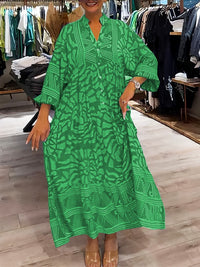 Carmilla - Lebhaftes Bedrucktes Kleid - Grün