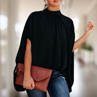 Zara - Stilvolle Bluse mit weitem Schnitt - Schwarz
