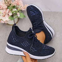 Elena | Funkelnde Damen-Sneakers modern & cozy - Dunkelblau