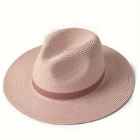 Sonnenhut mit breiter Krempe für Damen und Herren – SunShield Panama - Rosa